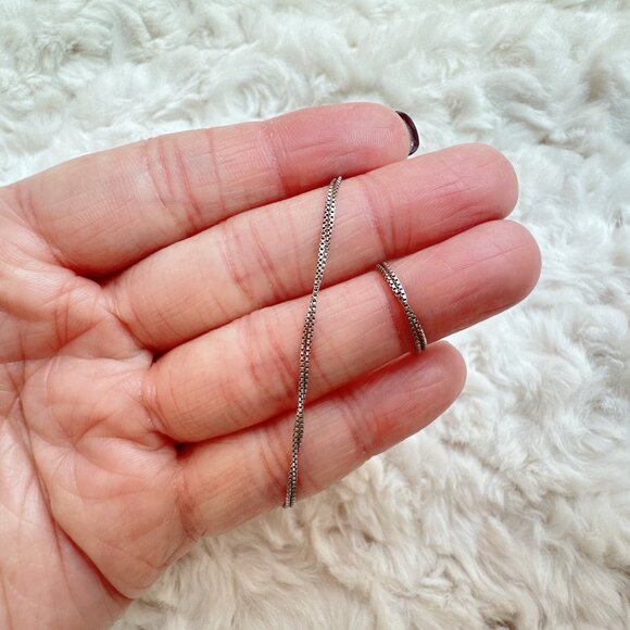 White Pearl Pendant on Silver Chain Necklace - Picture 6 of 6